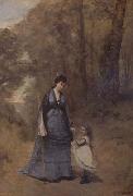 Madame Stumpf et sa fille (mk11) Jean Baptiste Camille  Corot